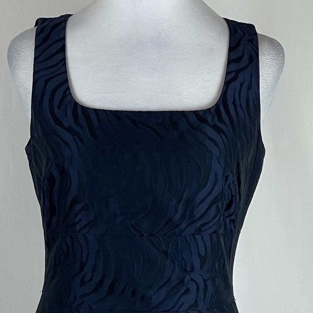 Banana Republic Black Navy Zebra Print Feminine Date Night Dress NWOT Size 6 - Picture 3 of 14